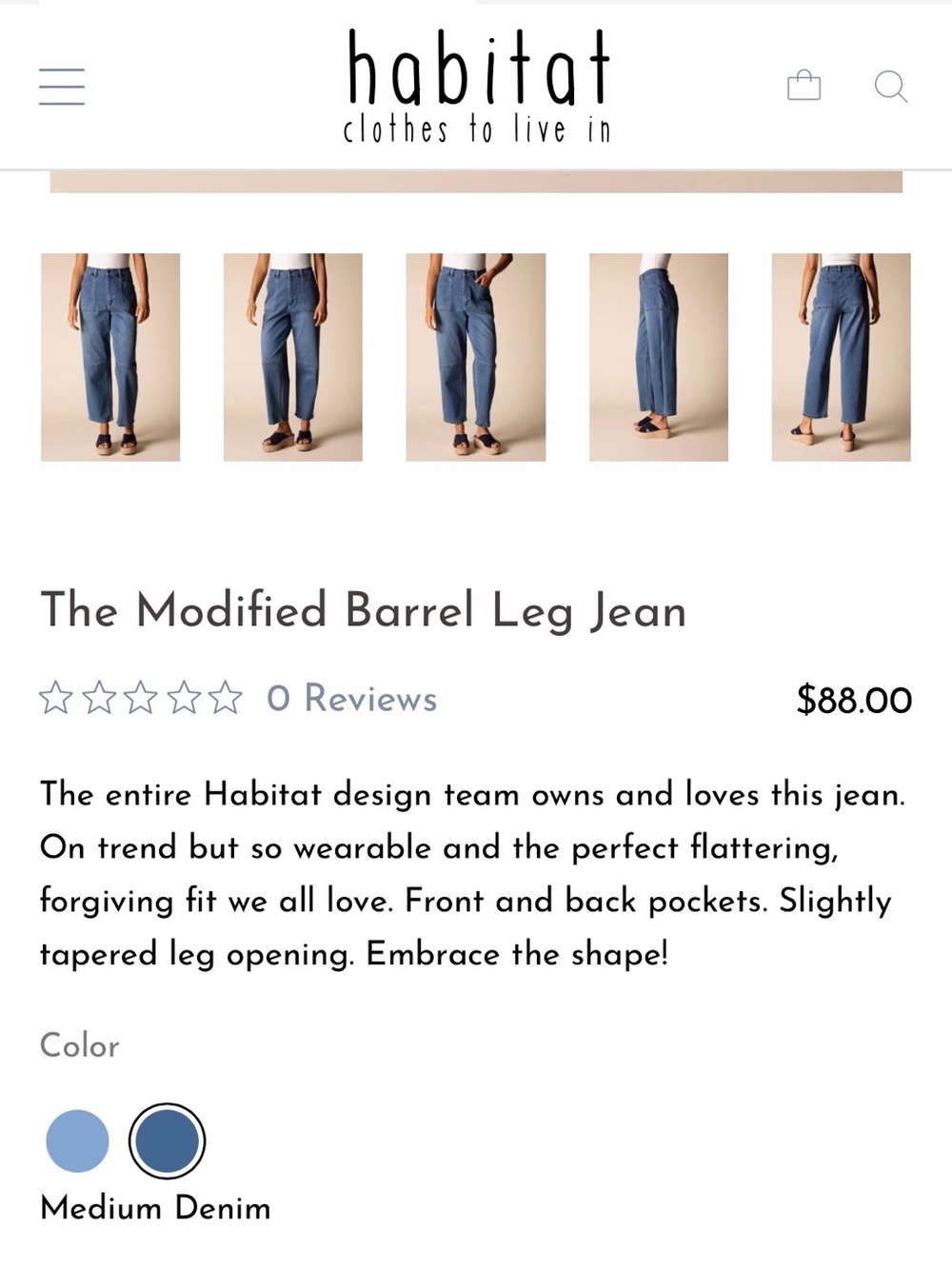 The Modified Barrel Leg Jean, Habitat W size 6 - Picture 5 of 7